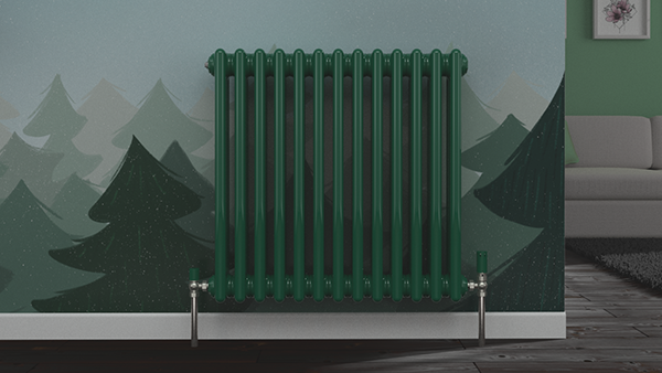 Turquoise Green column radiator.
